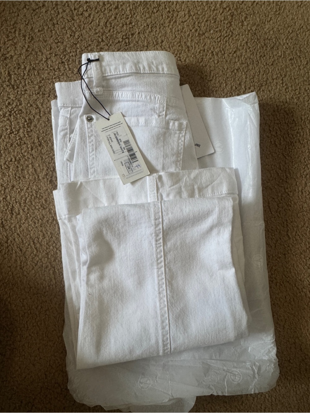 NWT 7 For All Mankind White High-Rise Flare Jeans Size 26 - Picture 5 of 5